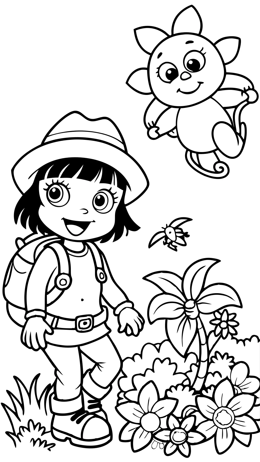 dora and boots coloring pages